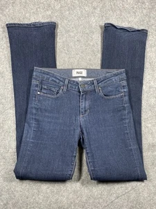 Paige Manhattan Jeans Womens 27 Blue Bootcut Stretch Denim Made in USA - Picture 1 of 12