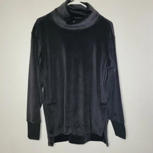Athletic Tunic Cozy Top Women's Medium Black Cowl Neck Athleisure Soft Pull Over - Picture 1 of 13