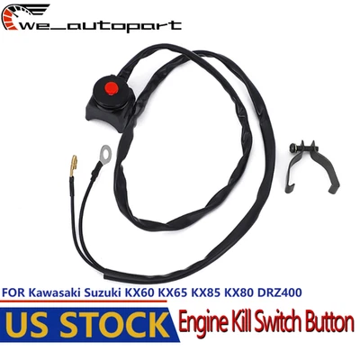 Black Engine Kill Switch Button for Kawasaki Suzuki KX60 KX65 KX85 KX80 DRZ400 - Image 1 of 4