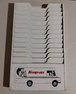 Vintage Snap-On Mechanik Metall Wandhalterung Arbeitsauftrag Aktenschrank Werbung - Bild 1 von 15
