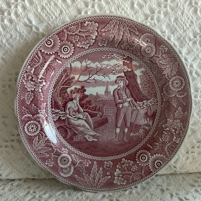 Spode Dinner Plate Red Georgian Series "WOODMAN" Archive Collection 10" Vintage - Image 1 of 4