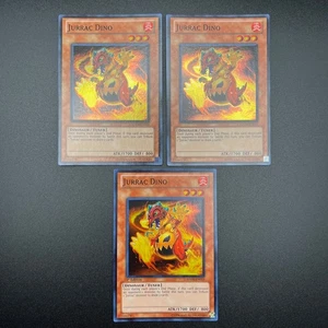 YuGiOh 3x Playset Jurrac Dino HA04-EN015 Super Rare 1st Edition/Unlimited NM - Picture 1 of 2
