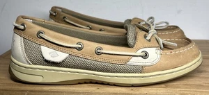Sperry Top-Sider Damen 9102047 hellbraune Leder Mesh Bootsschuhe Größe 8M Slipper - Bild 1 von 9