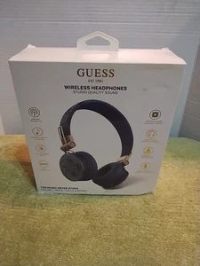 Guess Bluetooth 5.3 Wireless Headset On-Ear 4G Metall Logo Schwarz - Bild 1 von 8
