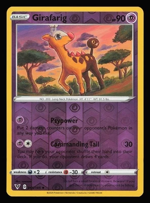 Girafarig 065/185 Vivid Voltage Reverse Holo Pokemon NM1 - Image 1 of 2