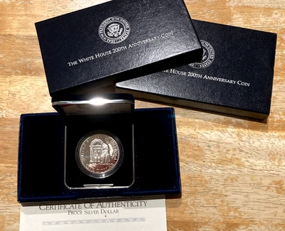 1992-W  White House 200th Anniversary Proof Silver Dollar w/ Box & COA  - Image 1 of 3