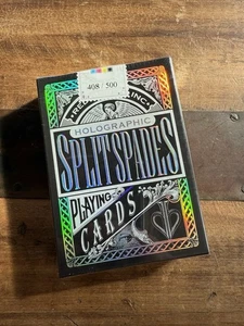 David Blaine #408/500 Onyx Holo Prototype Split Spades Playing Cards 🔴 - Picture 1 of 2