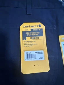 Carhartt Herren Loose Fit Washed Duck Utility Arbeitshose Größe 36x30 Midnight Navy - Bild 1 von 2