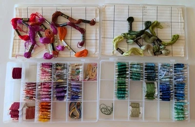 LOT Of 2 Boxes SKEINS DMC EMBROIDERY FLOSS Friendship Bracelets Cross Stitch - Image 1 of 4