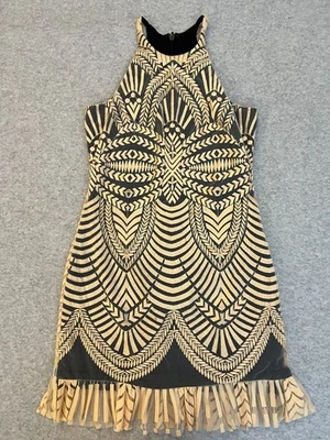 Платье-футляр женское Artelier Nicole Miller с вышивкой размер 2 геометрическое племенное - Изображение 1 из 4