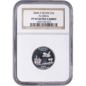 2004-S Silver Florida State Quarter ~ NGC PF69 ULTRA CAMEO - Picture 1 of 2