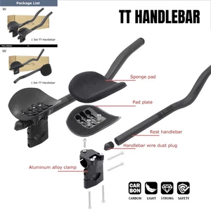 Aero Carbon Fiber TT Extensions Handlebar Adjustable 35/55° for Time Trial Bike - Picture 1 of 21