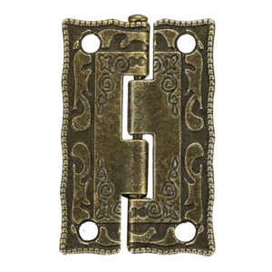 Bisagras Bronce Antiguas 1.4" Retro Tallado Bisagra Repuesto con Tornillos 2 piezas - Imagen 1 de 6