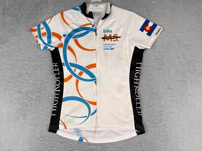 Женская велосипедная майка Primal Cycling среднего размера белая MS Colorado 2019 на молнии ПЯТНА - Изображение 1 из 4