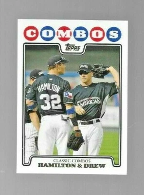2008 Topps Baseball Card #UH112 Josh Hamilton & J.D. Drew Classic Combos - Image 1 of 2