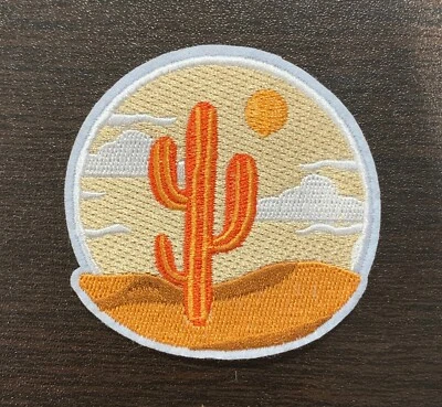 Cactus Sunset Scene Wild West Embroidered Iron On Patch - Image 1 of 4
