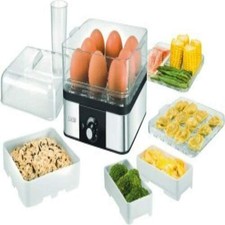 Unold 38650 Vaporera, acero inoxidable/negro.8 huevos (todos los huevos tamaños