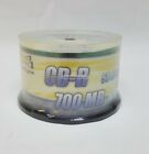 New 52x 700MB 80-Minute CD-R Media 50-Piece Cake Pack of CD's, Clear