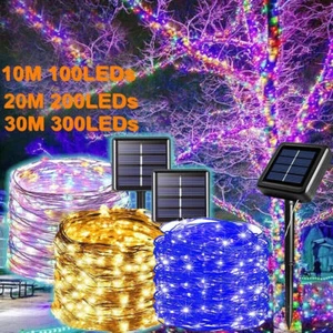 Solar LED Lights Waterproof Copper String Fairy Christmas Wedding Party Garden - Picture 1 of 34