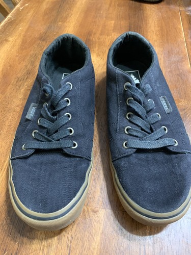 Scarpe da skateboard Vans autentiche da uomo tutte nere in tela taglia USA 9