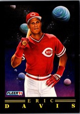 1991 Fleer Pro-Visions Eric Davis #10 Cincinnati Reds