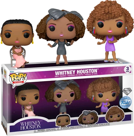 Whitney Houston Diamond Glitter Exclusive Pop! Vinyl 3-Pack   [OE] Cover