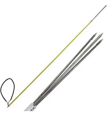 AQUA EDGE Scuba Choice 5' One Piece Spearfishing Fiber Glass Pole Spear with 3 Prong Barb