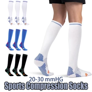 Outdoor Sports Badminton Tennis Pressure Socks for Edema Diabetic 20-30 Mmhg - Picture 1 of 15