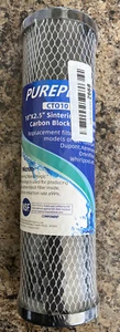 Pureplus 1 Micron 10"x2.5” Sintering Activated Carbon CTO10 Water Filter - Picture 1 of 3