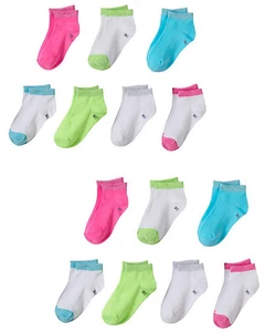 Sonoma Girls Size Small 14 PAIRS Low Cut Multi Color Socks Fits Shoe Size 6 - 12 - Picture 1 of 2