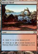 10th Edition Shivan Reef - Foil x1 Moderate Play, English Magic Mtg M:tG