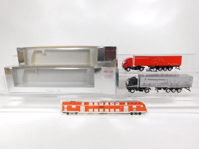 2x Herpa H0 1:87 Autoarticolato MB: Düsseldorf + Francoforte,Molto Buono + Box # - Immagine 1 di 4