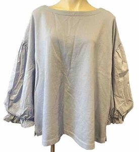 Wonderly Women’s Solid Blue Cotton Balloon Sleeve Top Size 4X NEW!! - Picture 1 of 6