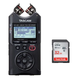 Grabadora de audio portátil Tascam DR-40X con tarjeta de memoria de 32 GB - Imagen 1 de 6