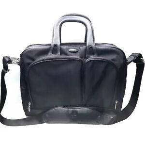 TUMI Slim Briefcase Messenger Computer Bag Leather Nylon Travel Bag  Black 