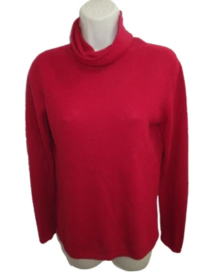 Tweeds 100% Cashmere Red Turtleneck Sweater Size L May fit M - Image 1 of 4