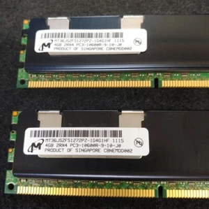 Micron (2×) 4GB Pc3-10600r-9-10-j0 HP PN 500203-061 ECC Server RAM - Picture 1 of 2