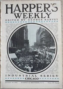 1913 Harper's Weekly Journal Magazine January 25, Chicago, Industrial Series - Picture 1 of 6