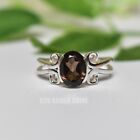FACETED SMOKY TOPAZ GEMSTONE 925 STERLING SILVER HANDMADE JEWELERY RING 3 TO 12
