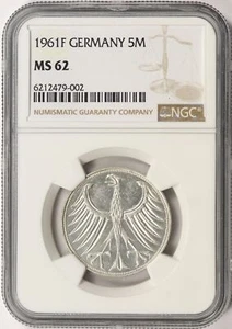 1961-F Germany Silver 5 Mark NGC MS62 - Picture 1 of 4