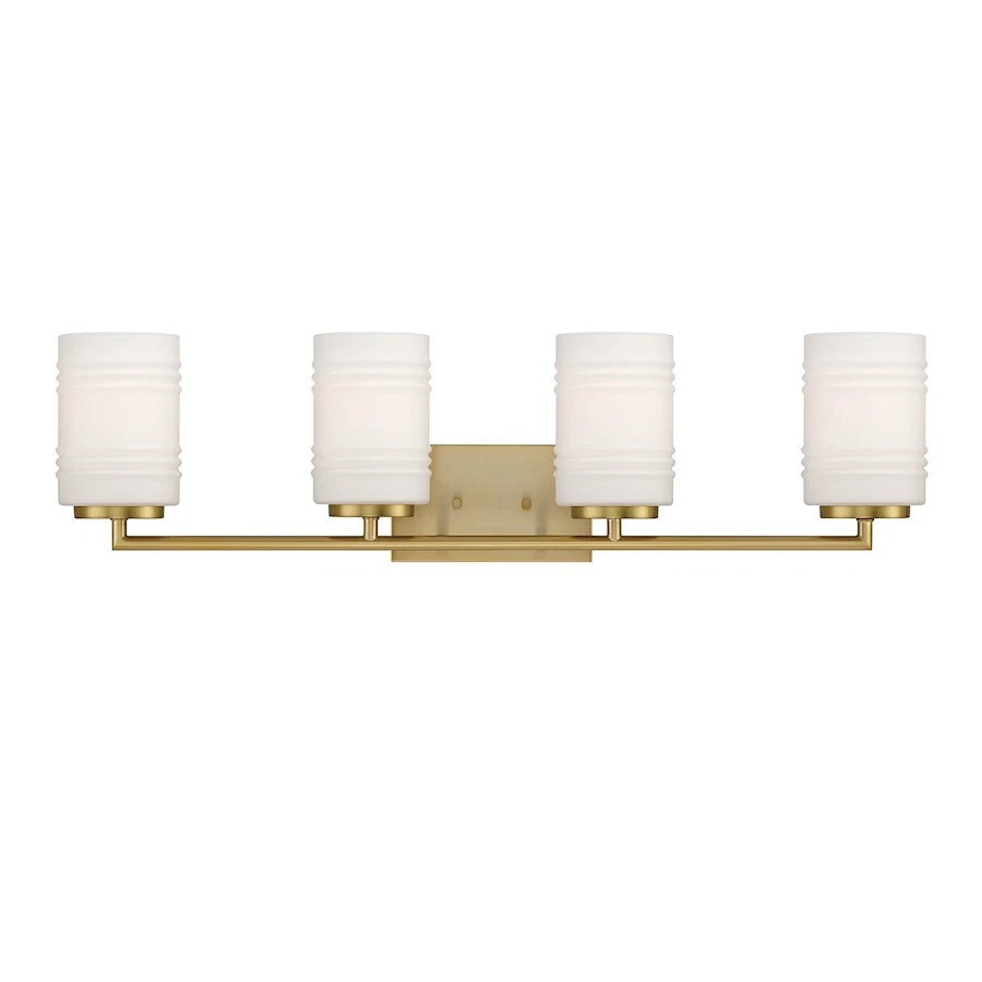 Designers Fountain Leavenworth 4 Lt 浴缸梳妆台,金色/蚀刻蛋白石 - D257M-4B-BG — 第 1/1 张图片