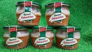 (19,50€/kg) 5x Keunecke Harzer Hausmacher Wurst GEHACKTES 200g Glas- Ostprodukt - Bild 1 von 1
