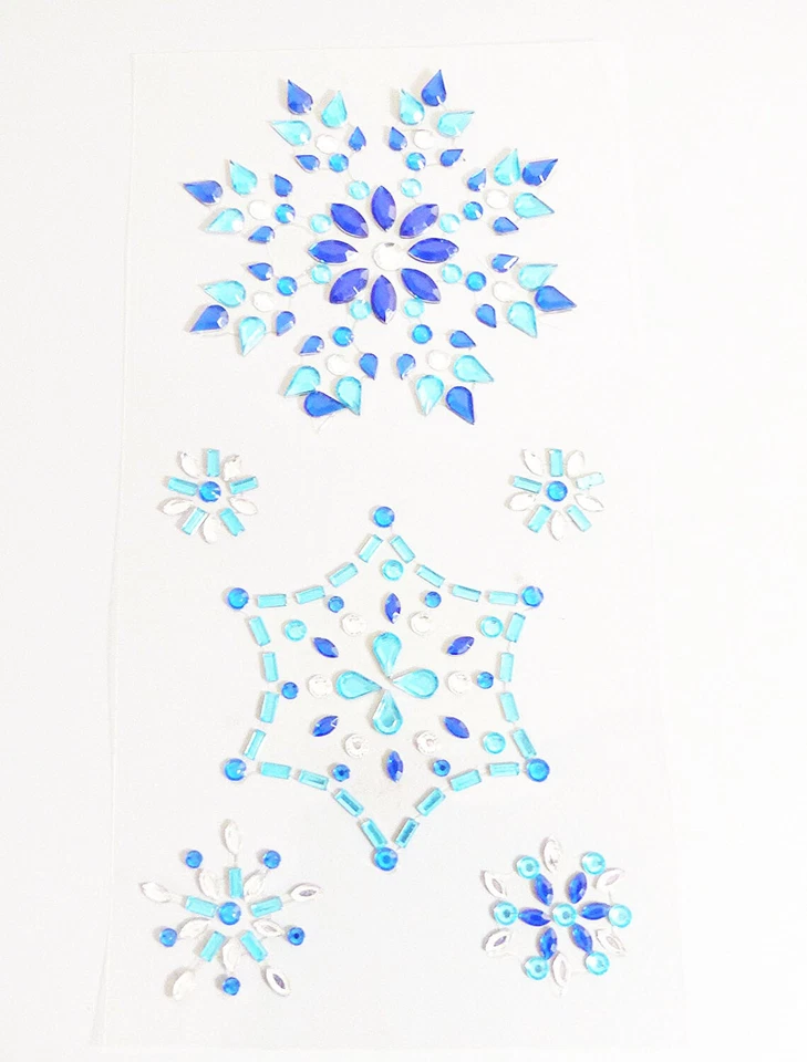 SYNTEGO LIMITED Snowflake Stickers Sparkly Blue Resin Rhinestone Self Adhesive Embellishments
