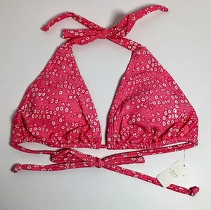 Gap Love String Bikini Top Pink Floral Padded Polyester NWT - Picture 1 of 5