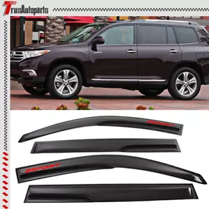 For 08-13 Toyota Highlander Mugen Style Window Visor Shade Smoke Vent Guard 4pcs - Picture 1 of 7