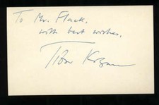 Tibor Kozma D.1976 Composer Signed 3" x 5" Index Card