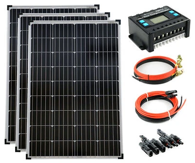 Solar Set 12V 300 Watt Solarpanel Solaranlage Garten Camping 1000mm 20A 0% MwSt - Bild 1 von 4