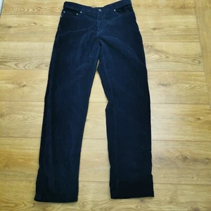 Lands' End Corduroy Trousers Mens W34 L34 Navy Blue Regular Straight Leg Pants - Picture 1 of 11