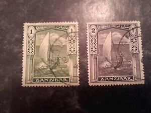 Zanzibar 1936 One & Two Shillings - Picture 1 of 5