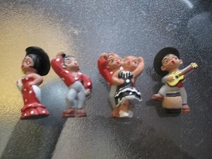 Spanish Set MUD PEOPLE Figures Terra Cotta - Flamenco Dancers with Couple - Picture 1 of 5